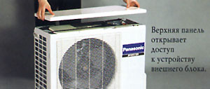 Верхняя панель внешнего блока Panasonic